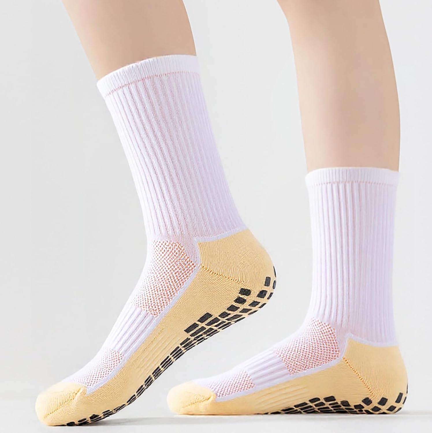 6 Pairs 4-12 Years Old Kids Soccer Grip Socks Anti Slip Athletic Socks Cushioned Football Crew Socks for Teens Boys - Image 6