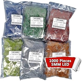 PAKMEZ 1000 Uds Azul Verde Rojo Amarillo Blanco Naranja 5mm led diodos emisores de luz (Color : Yellow Rurn Yellow)