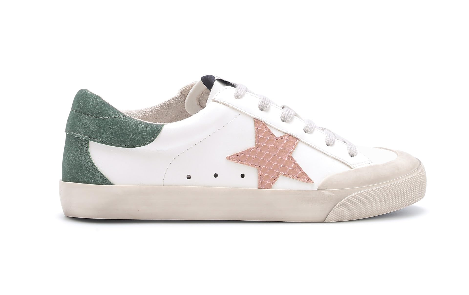 Mi.iM Sadie Rubber Sole Lace-up Leather Star Sneakers