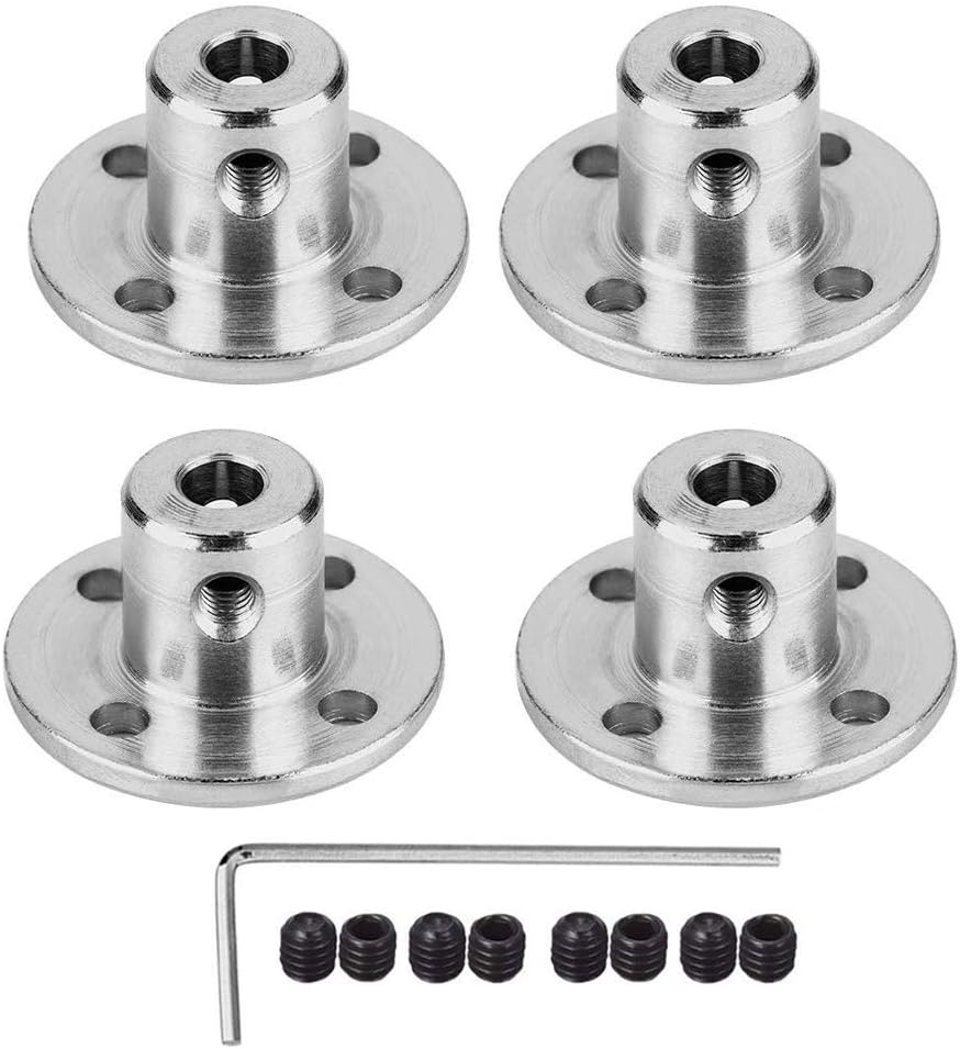 4Pcs 4mm Flange Coupling Connector, Rigid Guide Model Coupler Accessory, Shaft Axis Fittings for DIY RC Model Motors