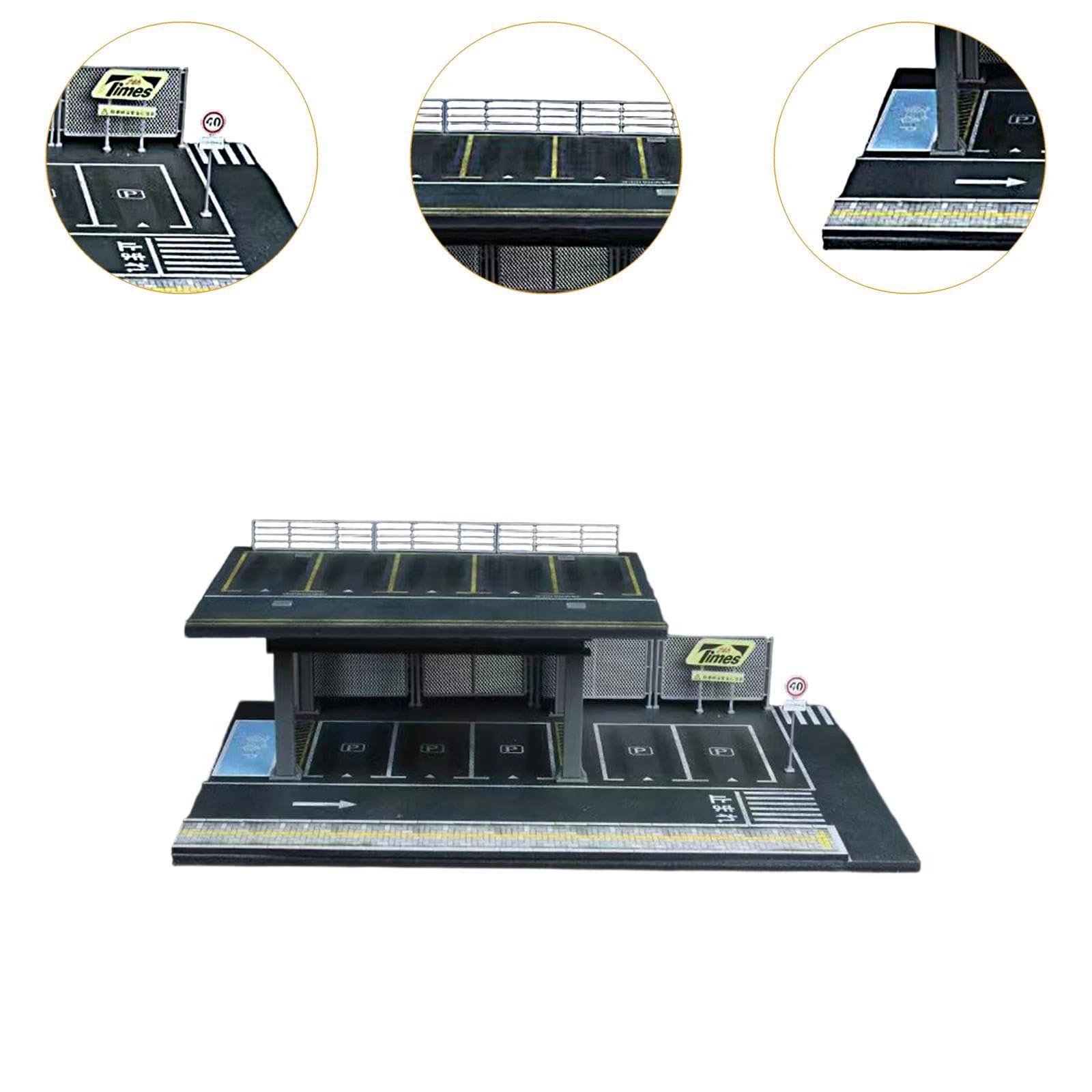 Organizador de exhibición de Modelos de automóviles a Escala 1/64, decoración para Diorama de estacionamiento, Altura 10 Cm
