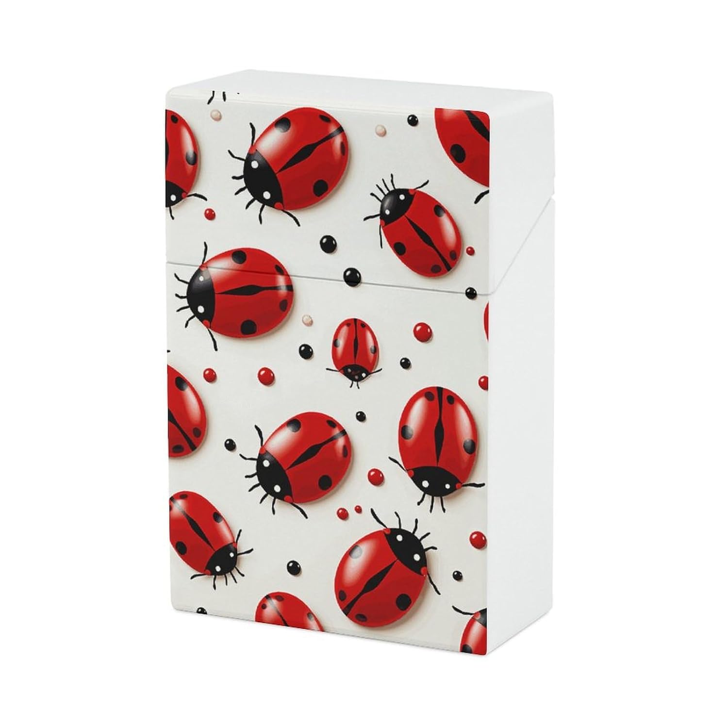 Red Ladybug Cigarette Case Portable Cigarette Holder Case Durable Cigarettes Cases & Dispensers