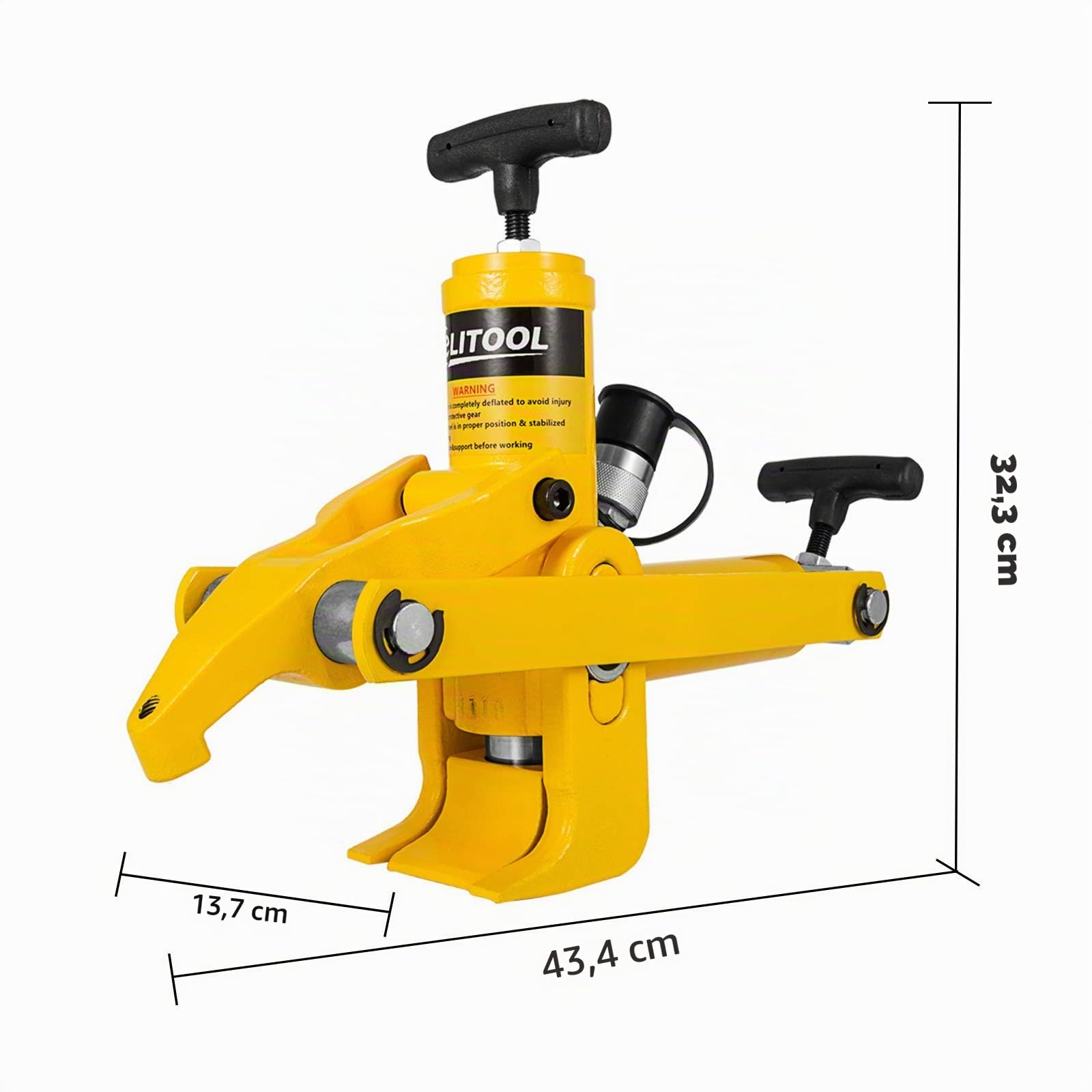 VEVOR Détalonneur de Pneu Jusqu’à 12,7 cm, Détalonneur Hydraulique Pression Maximale 10000 psi, Démonte-Pneu Force de Séparer Le Talon 13,8 tonnes, Briseur de Talon pour Garage Atelier Automobile