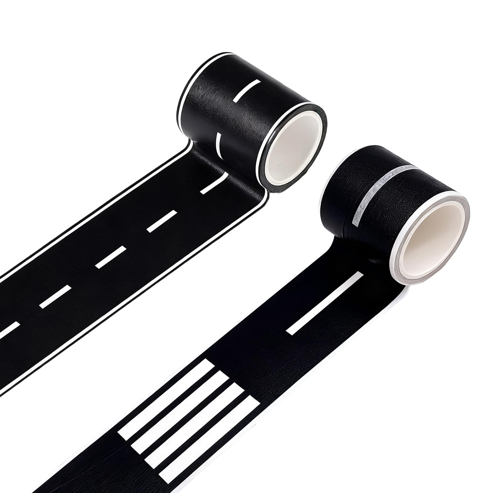 Czdtq 2 pcs Removable Road Tape for Kids, Creative Traffic Railway Road Journal Washi Tape, DIY Traffic Roads Railway Adhesive Tapes for Toy Cars Race Track, Cars Track Removable