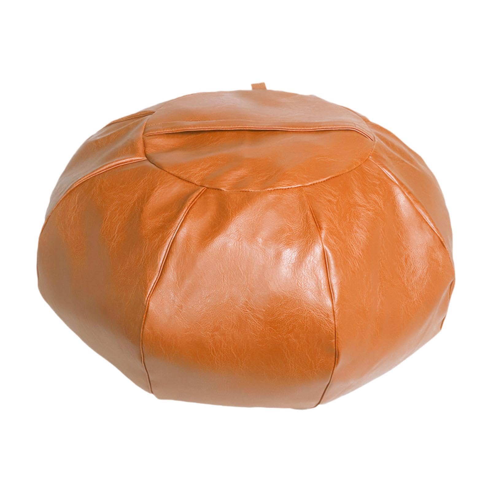 Unstuffed Pouf Cover 65x35cm Storage Ottoman for Living Room Bedroom Balcony Brown-image-40