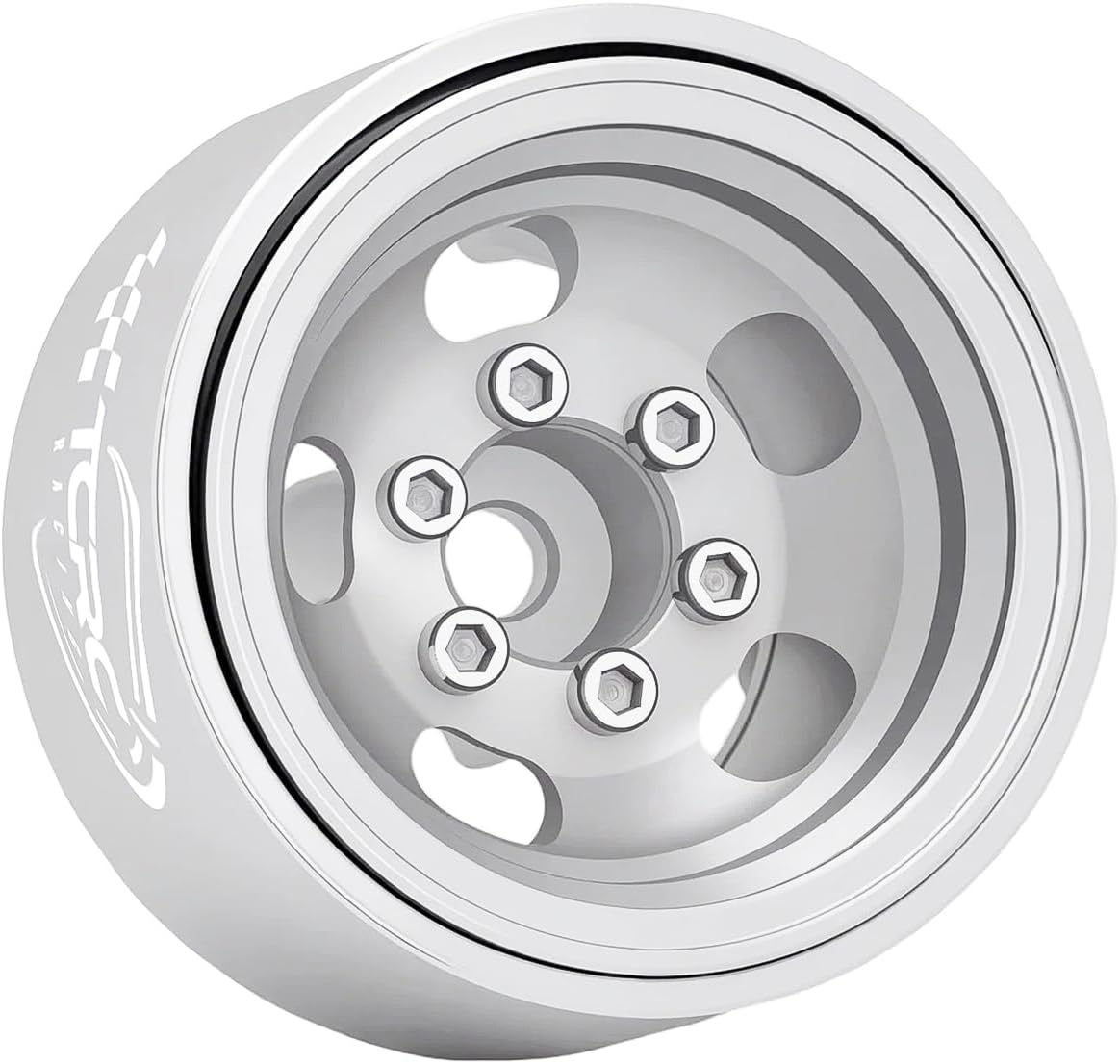 4PCS Aluminum Deep Dish 1.0 Inch Beadlock Wheels Hubs for Axial SCX24 Traxxas TRX4M FCX24 Redcat Ascent-18 HPI Venture18,Chrome