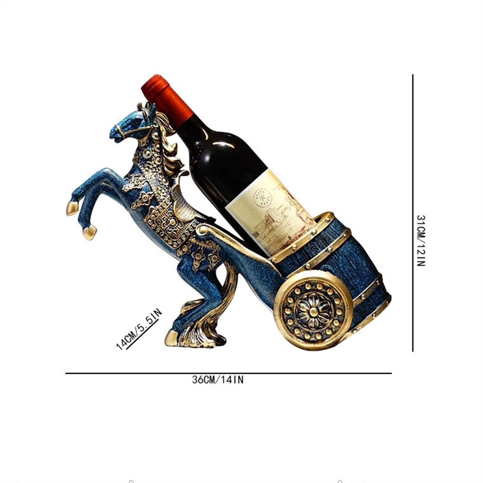 Uchwyt na butelkę wina Ozdoba „Koń do sukcesu” w salonie Stojak na wino Stojak na wino(Blue)