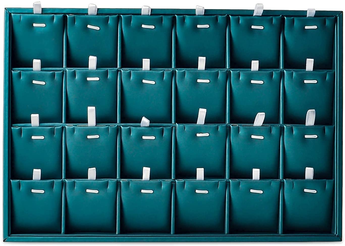 Sddpulse Women's Jewellery Box 24 Grid Pu Leather Jewellery Display Organiser With Removable Dividers, Jewellery Box For