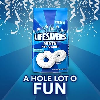 LIFE SAVERS Pep-O-Mint Breath Mints Hard Candy, Party Size, 50 oz Bag