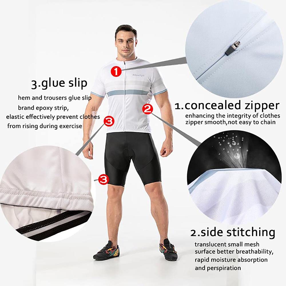 Hombres Jersey + Pantalones Cortos Mangas Cortas de Ciclismo Ropa Maillot Transpirable para Deportes al Aire Libre Ciclo Bicicleta