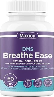 Maxion DMS Breathe Ease with N-Acetyl-L-Cysteine (NAC) and Reishi to Help Ease Coughing Fits, Shortness of Breath, and Protect the Lungs, 60 Capsules