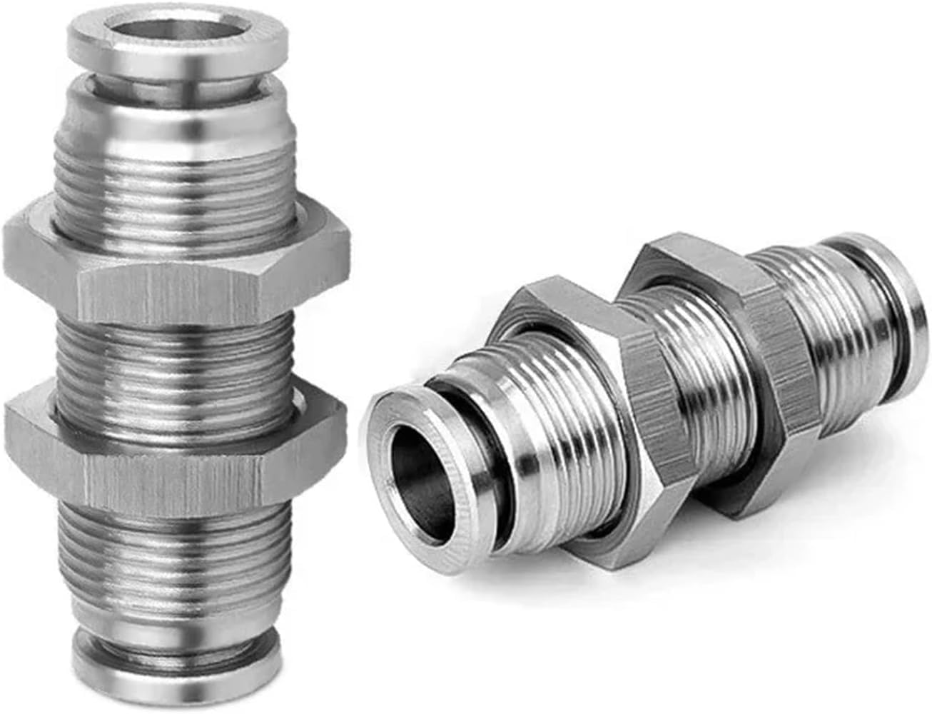 Acoplamiento rápido neumático de metal, 10 piezas acero inoxidable 304 PM conector partición enchufe tráquea 4 6 8 12 16 mm(PM 16)