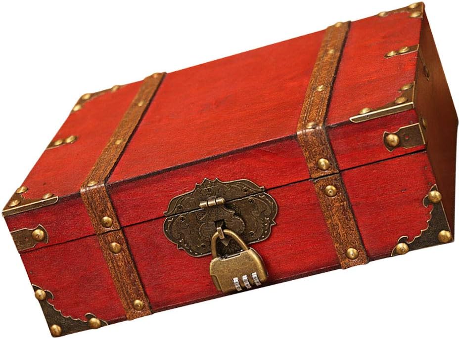 DOITOOL 1pc Cosmetic Storage Box Baskets for Storage Jewelry Organizer Small Basket Jewelry Boxes Red Wooden