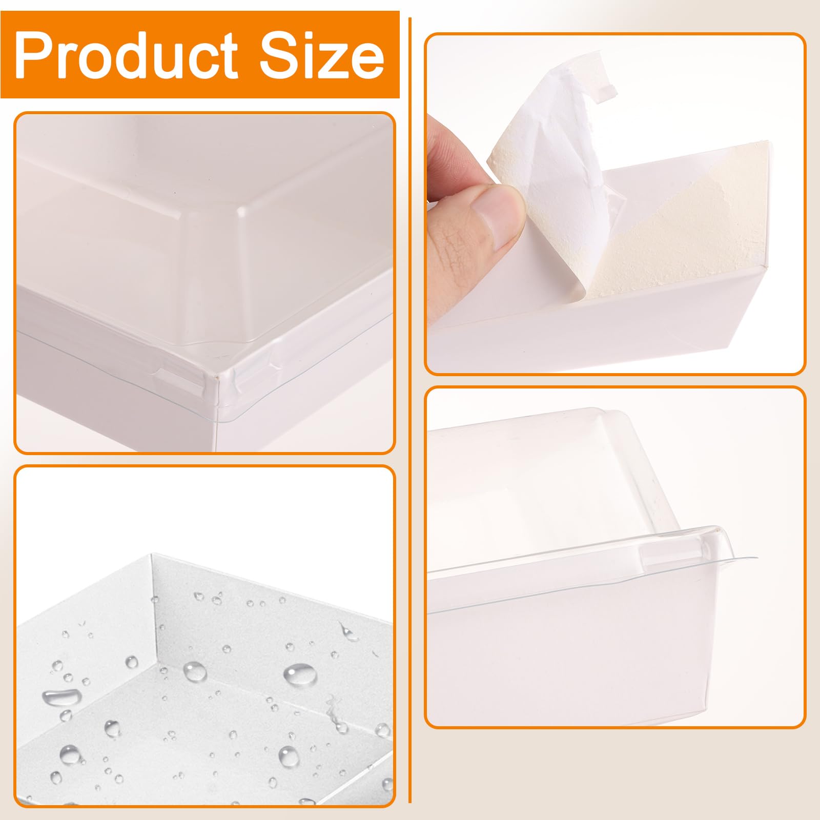 75 cajas para rebanadas de pastel con tapas transparentes, cajas para cupcakes, cajas de postre de papel a prueba de aceite, caja cuadrada blanca para postres de panadería, recipientes de