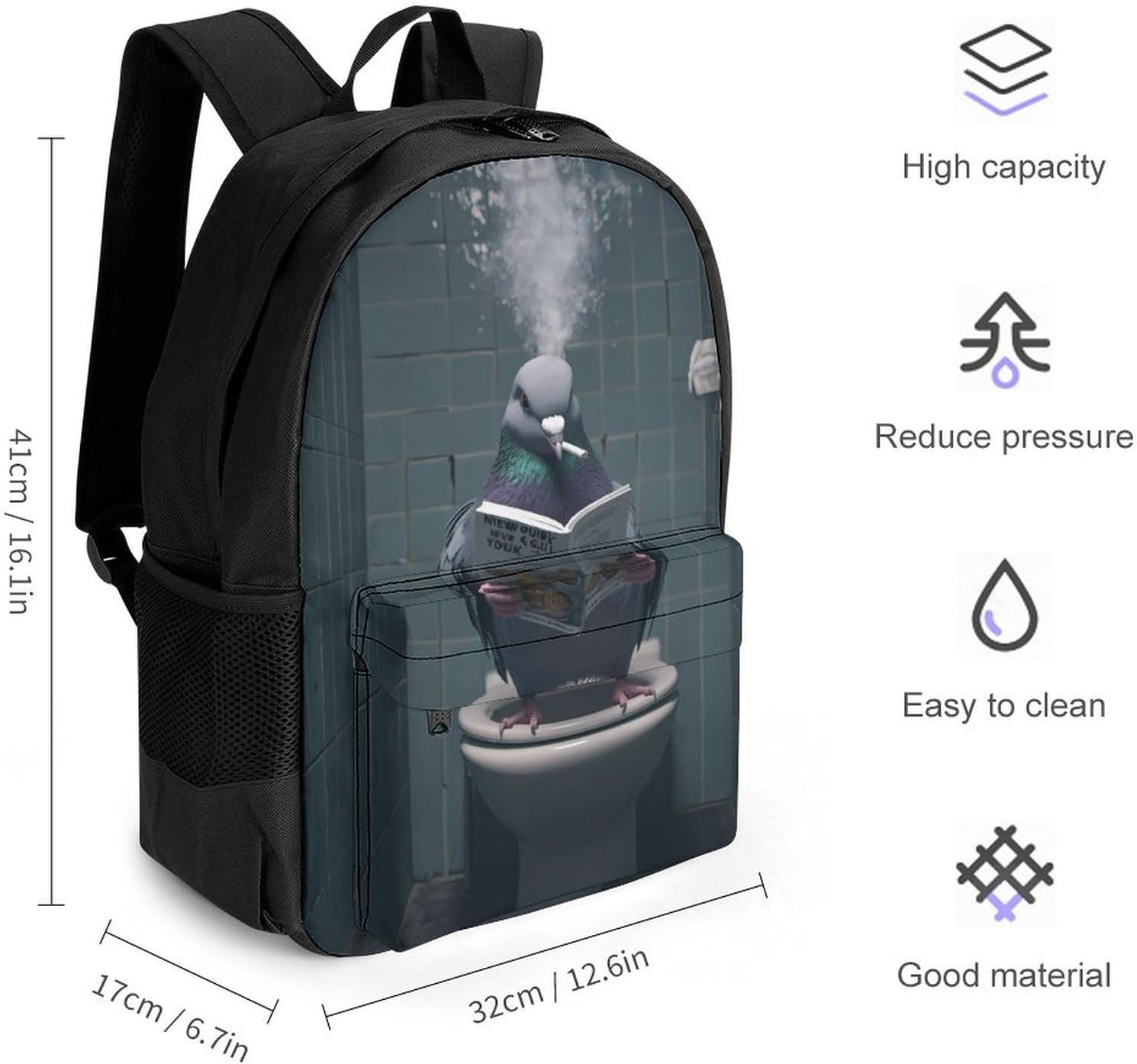 Stool Pigeon Laptop Backpack for Men Women Fashion Computer Bag Business Travel Daypack