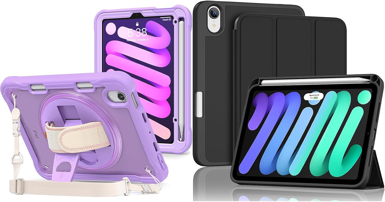 ProCase Rugged Case Bundle with Protective Case for iPad mini 7th(A17 Pro) 2024 / 6th Generation 8.3" 2021
