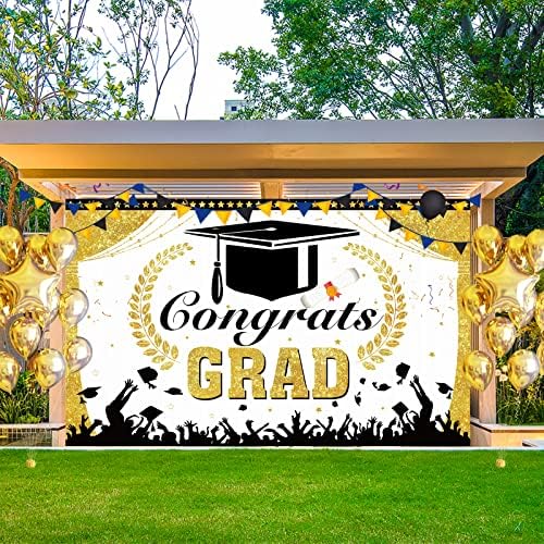  Happy Birthday Banner for Party Decoration Black and Gold Personalised Birthday Banner(6*3.6ft) for Girls and Boys Solid Terylene Birthday Decoration for Men and Women in All Agegroup