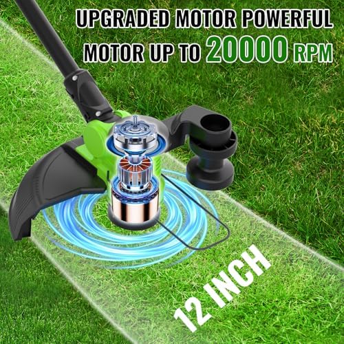 12-inch Cordless Weed Wacker Eater String Trimmer with 2x5.0Ah Battery - 2