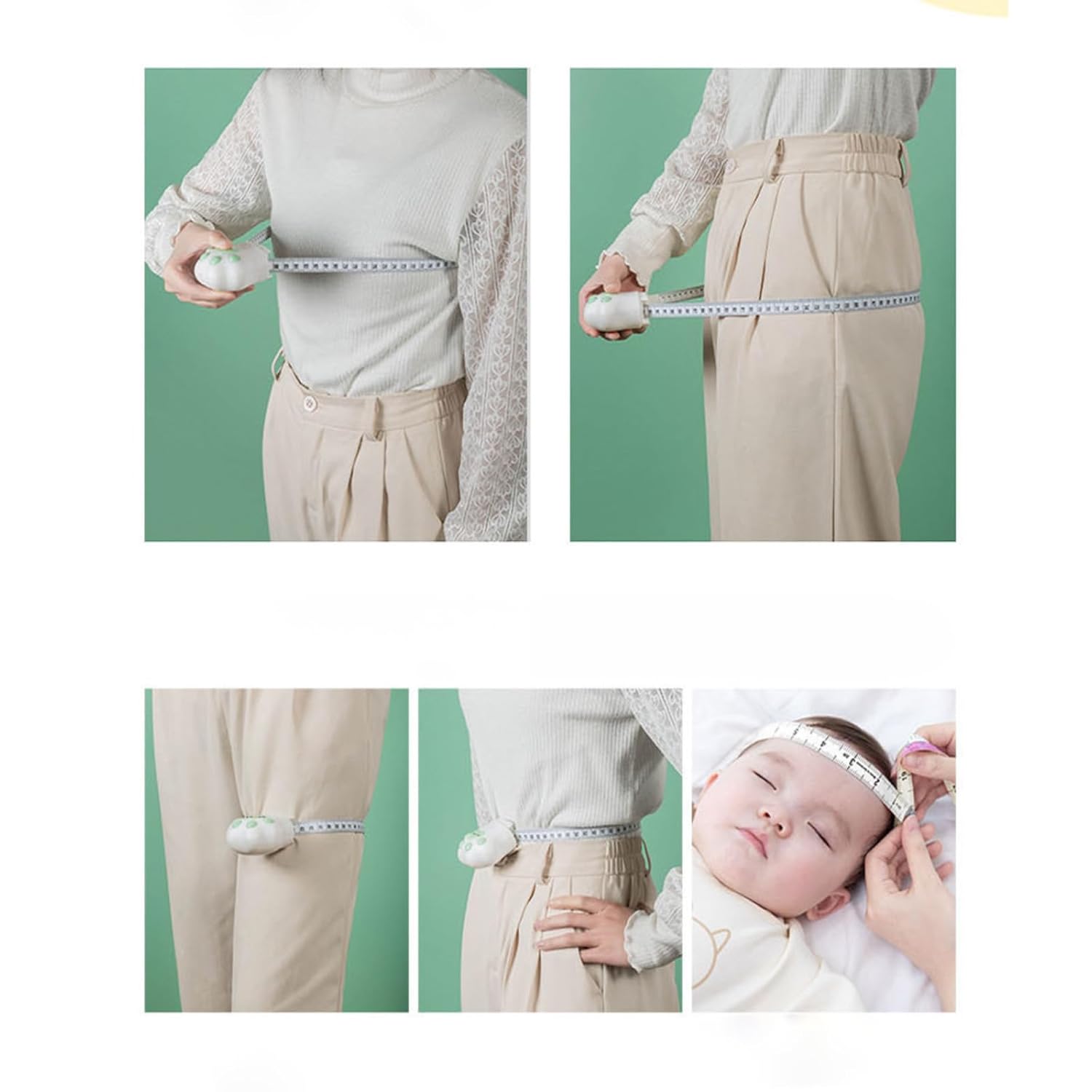 Pink Graduated on Both Sides Cat Paw Shaped Automatic Retractable Measuring Tape DJA193-01