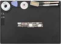 Vista 9 de HengTianMei -203 Alfombrilla de trabajo de reparación magnética negra resistente al calor, alfombrilla de soldadura de silicona grande que amplía