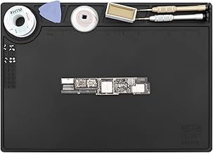HTM-201 Black Silicone Repair Mat Heat Resistant Electronic Repair Mat for Soldering, Electronics, Computer Repair Etc