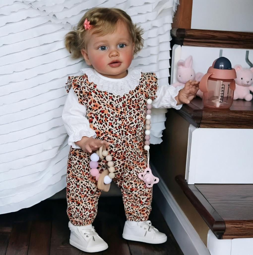 RXDOLL 26 Zoll Lebensechte Reborn Baby Puppen Kleinkind Mädchen, Große Realistische Babypuppe aus Stoffkörper, Weiche Vinyl-Babypuppe für Mädchen und Jungen Geschenkspielzeug