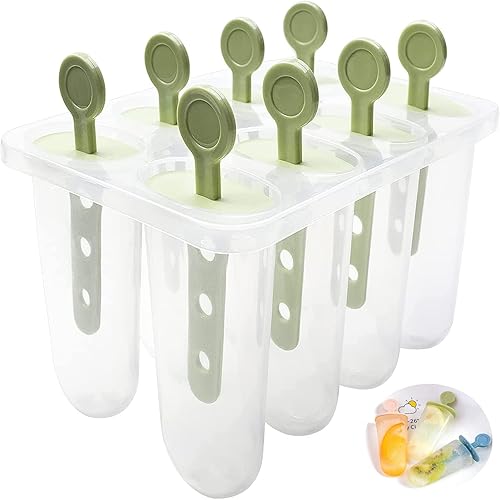 Vista 15 de Moldes de paletas de silicona, 8 moldes de silicona para paletas, moldes de paletas de hielo caseros sin BPA, reutilizables de fácil liberación