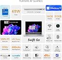 acer Swift Go OLED Display Thin and Light Premium Laptop Intel Core i7 13th Gen 13700H (16GB/ 512GB SSD/Windows 11 Home/MS Office) Silver, SFG14-71, 35.56 cm (14.0 Inch) gallery image
