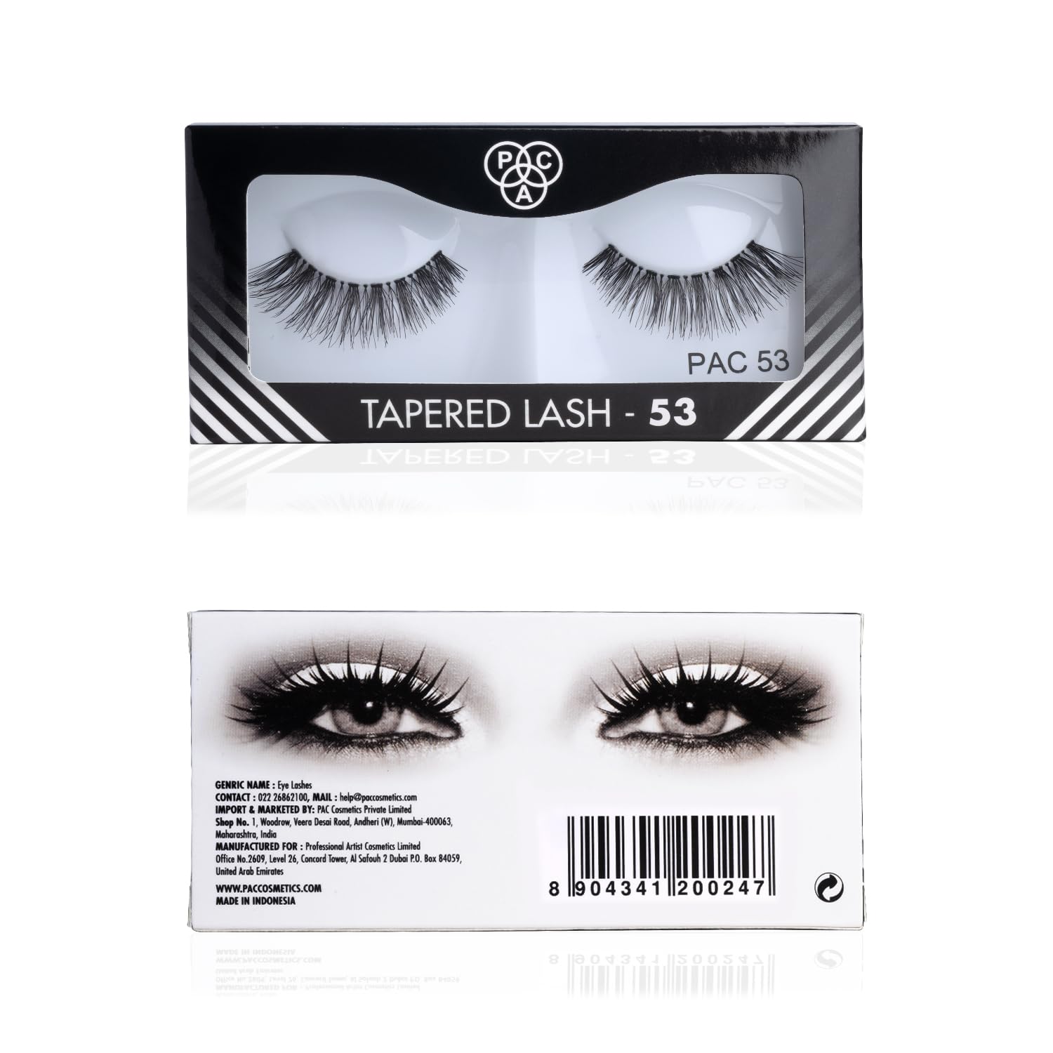 PAC Tapered Eye Lashes for Women (53) | Eye Makeup | Cotton Fake Lashes | No Chemicals or Dyes | Long, Reusable, 3D Natural False Eyelashes Extension (Pack of 1) - Image 5 thumbnail