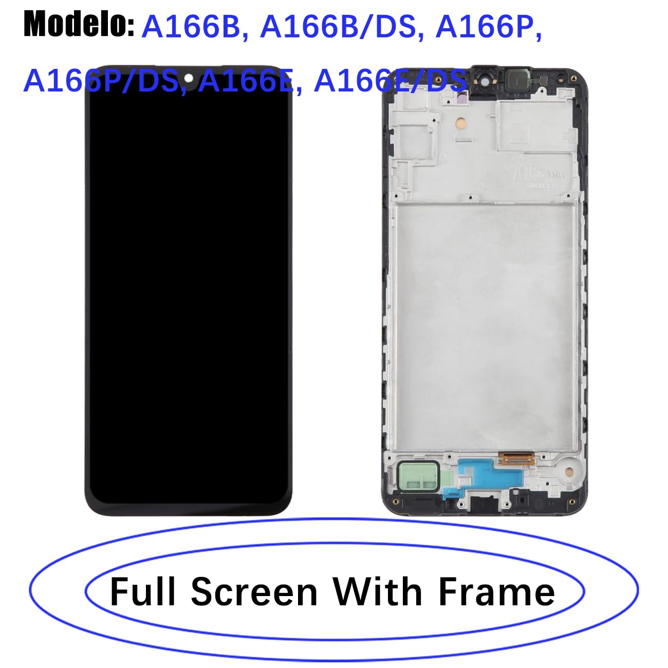Display LCD per Samsung Galaxy A16 5G A166B A166B/DS A166P A166E - Kit di riparazione dello schermo LCD (blu con cornice, senza impronte digitali)