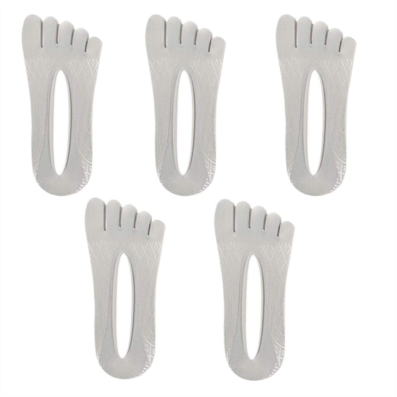 ERICAT 5 pares de calcetines de verano para hombre, ultrafinos, transpirables, invisibles, calcetines tobilleros para hombre, 5 gris, EU 37-45
