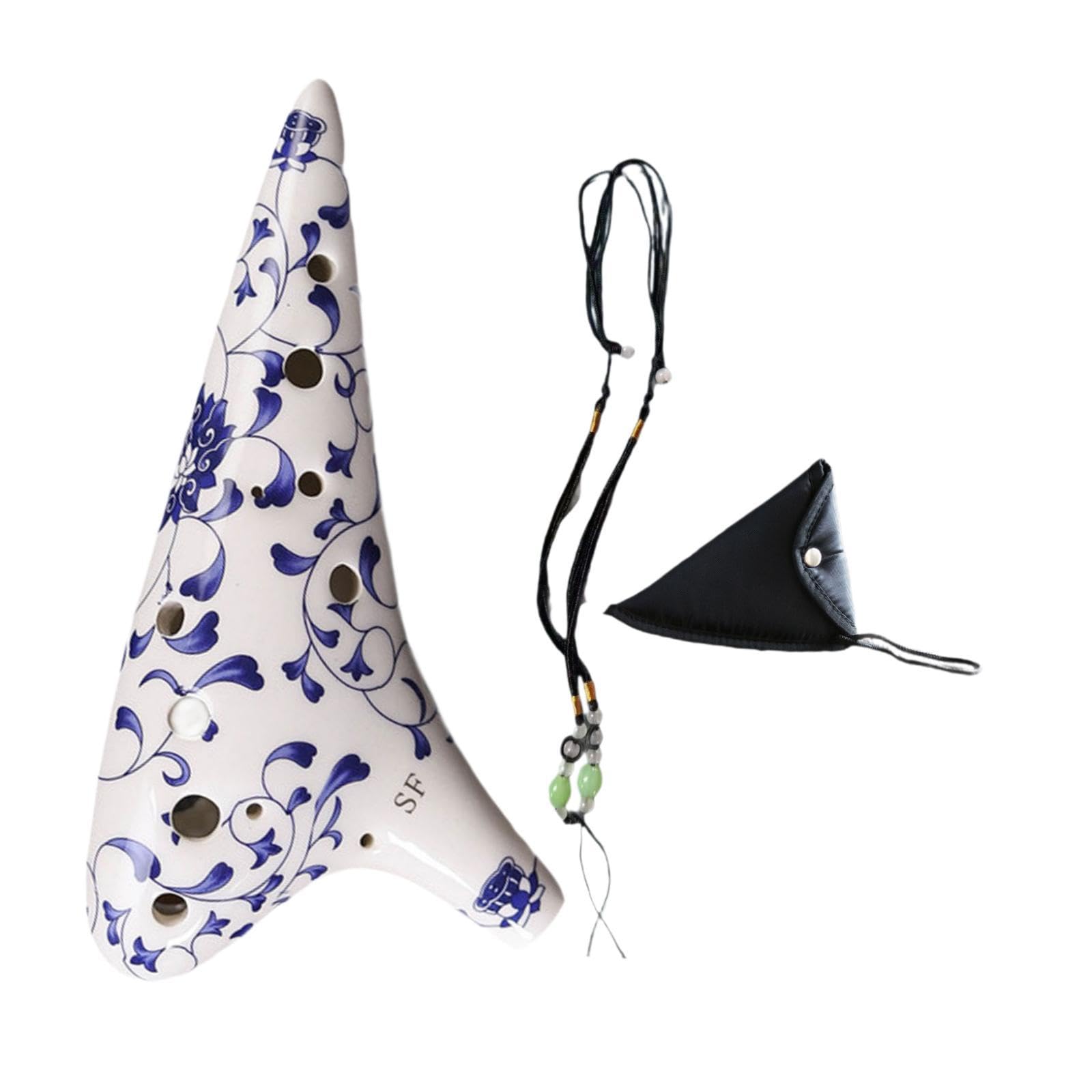 Ocarina in Ceramica Pratica Ed Elegante, con Custodia per Il Trasporto, di Musica E Tracolla, per Esibizioni Professionali, Regalo, B
