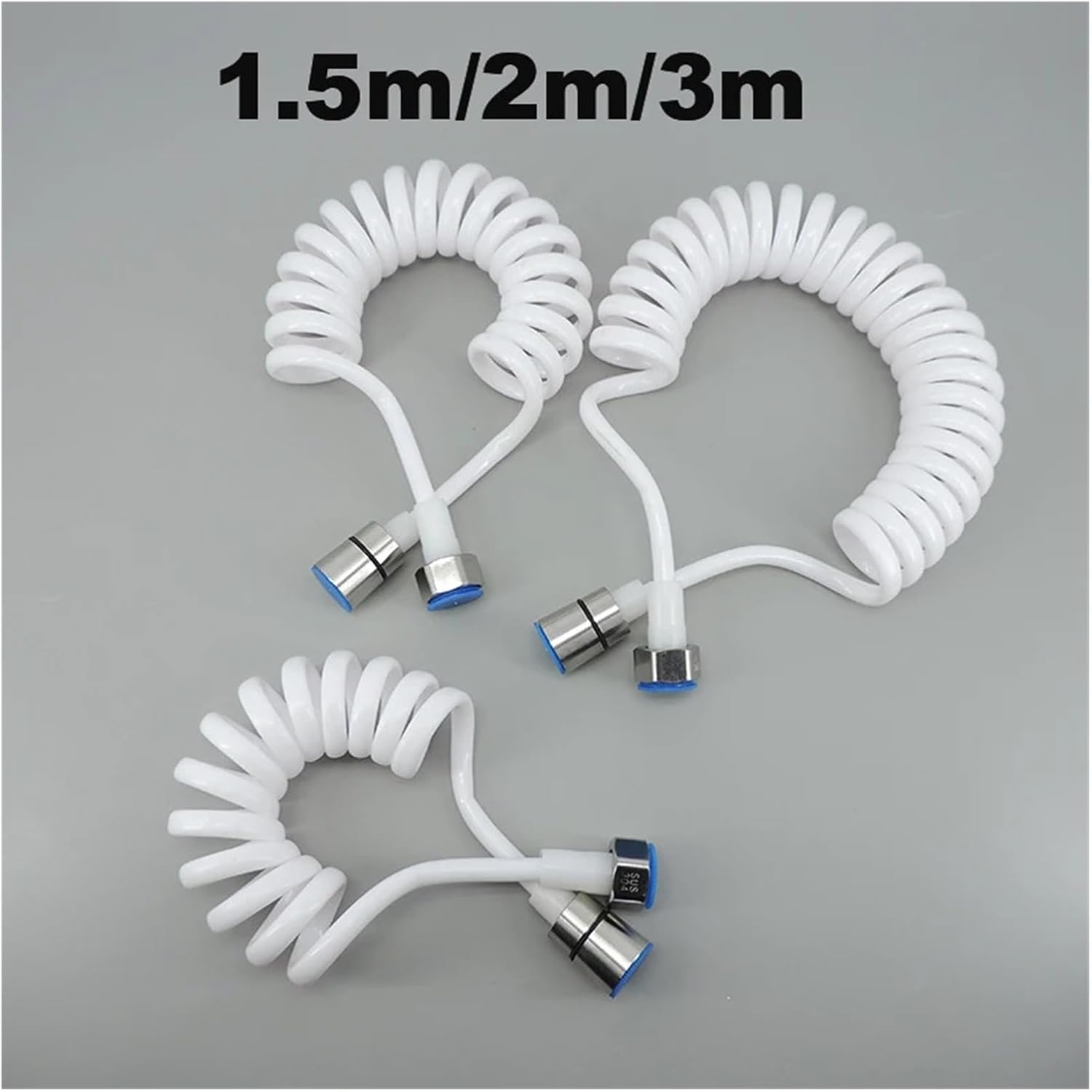 1.5/2/3 Meters White 304 Stainless Steel Nozzle Shower Bathroom Toilet Sprayer Accessories(1.5m(max))