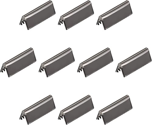 uxcell 50 puntas de extremo de hebilla de cinturón, cierres de cinta de 0.83 pulgadas para cuero, cincha, manualidades, color negro metálico