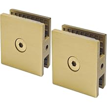 Brushed Gold Glass Clamp for Bathroom,2PCS Shower Glass Clamp for 1/4" to 1/2"6-12mm Tempered Glass,U-Clamp for Shower Door