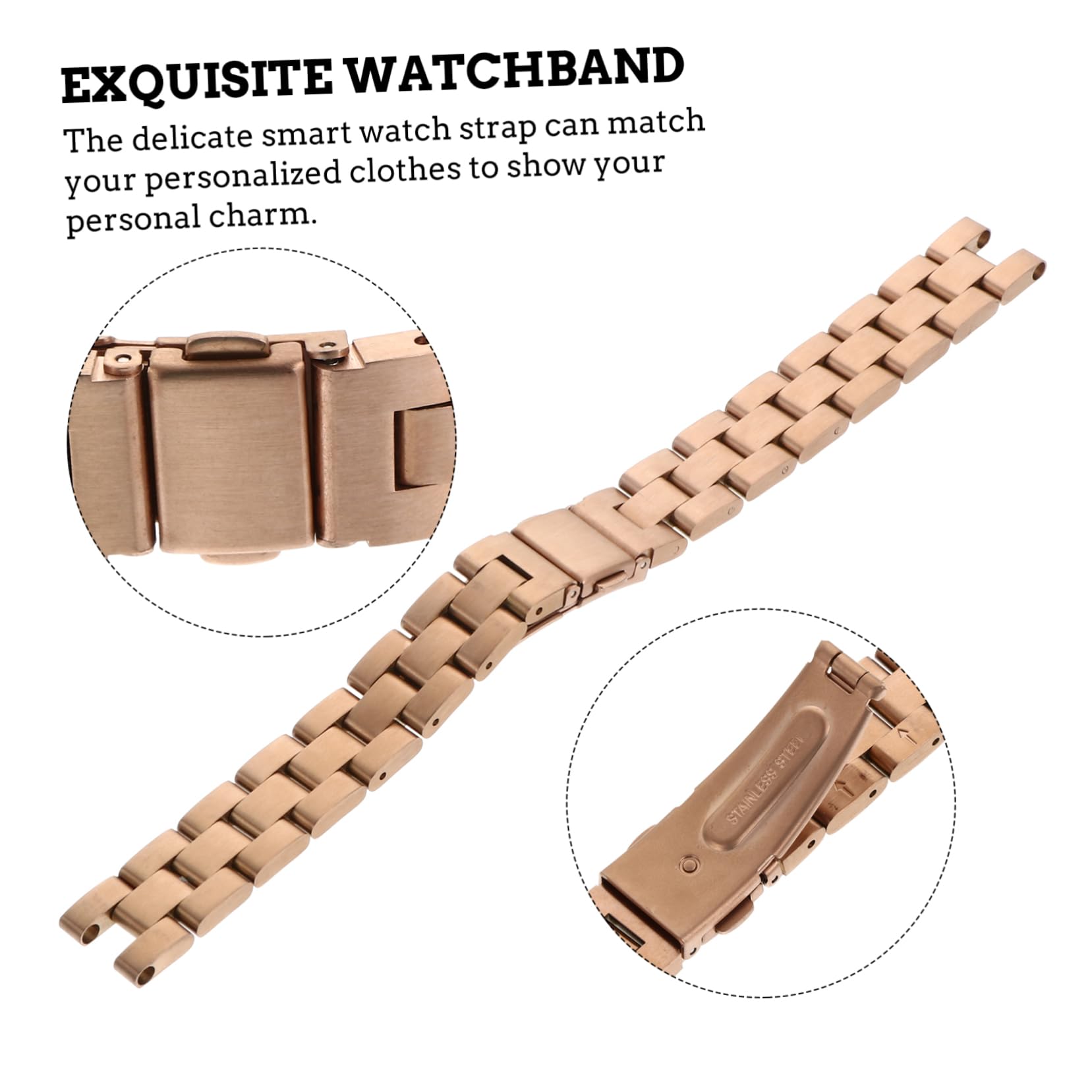 2piezas Correa De Inoxidable Para Smartwatch y Elegante Para Mujeres Diseño Cómodo y Luxuoso