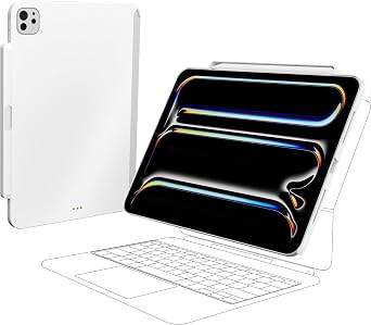 SwitchEasy CoverBuddy Lite for 2024 iPad Pro 11" - Case Compatible with Magic Keyboard for iPad Pro M4, with Apple Pencil Pro Pencil Holder - White