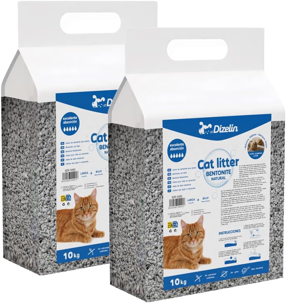 Sabbia per gatti di Tofu ecologica vegetale sabbia naturale agglomerante (Bentonite-20KG)