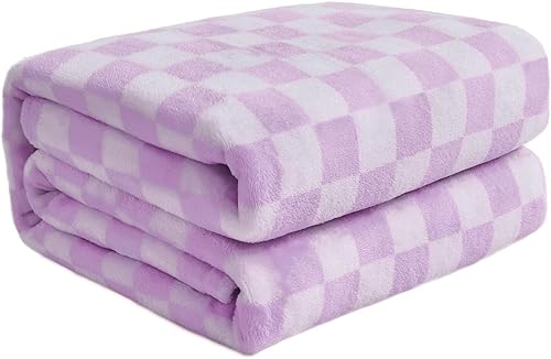 Miniatura 26 de FY FIBER HOUSE Manta de cuadros rosa intenso para sofá, cobija suave y acogedora con diseño a cuadros, 50 x 60 pulgadas Rosa Hot,Negro,Negro y
