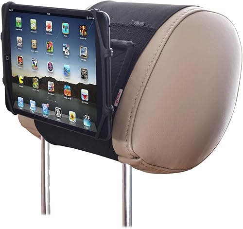 TFY Soporte universal para reposacabezas de automóvil con red de sujeción de silicona compatible con teléfonos de 4.5 a 6 pulgadas y tabletas de 7 a