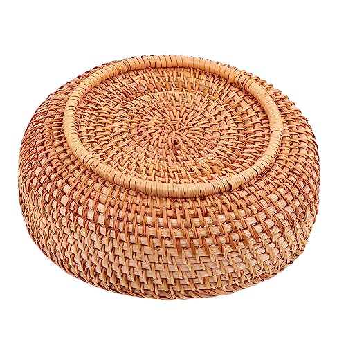ROMISBABA 1Pc Rattan Fruit Basket Durable Woven Storage Basket for Home Kitchen Rustic Design for Organizing Fruits Bread Decorative Items Nature Material