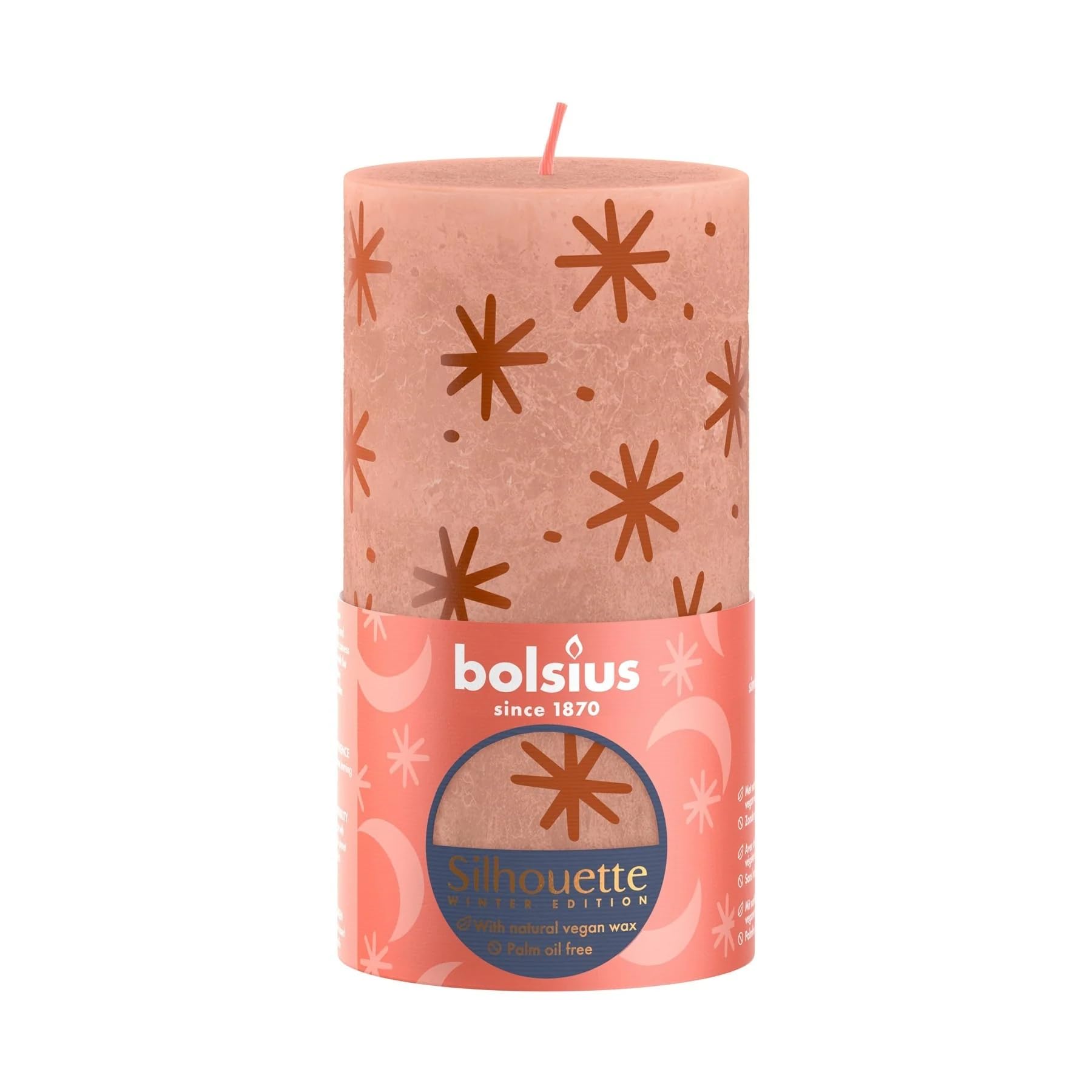 Bolsius Creamy Caramel Rustic Silhouette Pillar Candle 13Cm X 7Cm