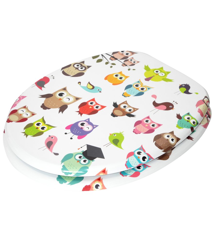 Abattant WC Frein De Chute Soft Close Acajou - Bois Solide, Dimensions 47x37.7 Cm, Supporte 200 Kg Lunettes Wc