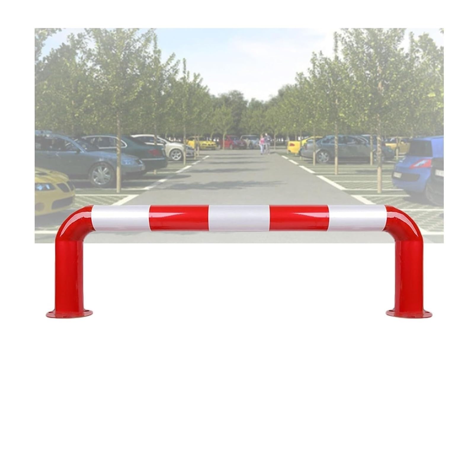 CWCQGH U Shape Security Bollards Driveway Parking Isolation Posts, Steel Warning Bollards For Garage (120x30cm)