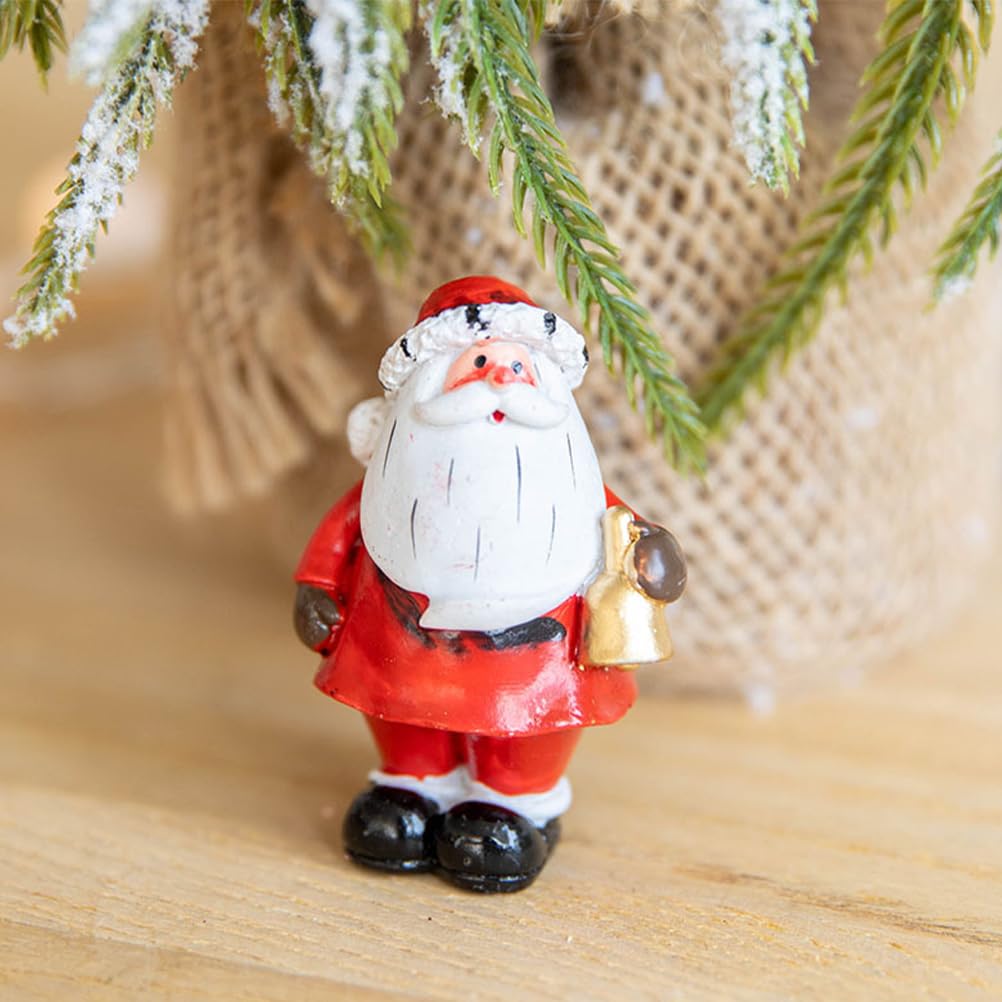 ABOOFAN 4Pcs Christmas Resin Santa Claus Ornaments Miniature Desktop Decoration for Holiday Home Party Festive Resin Figurines - Image 3