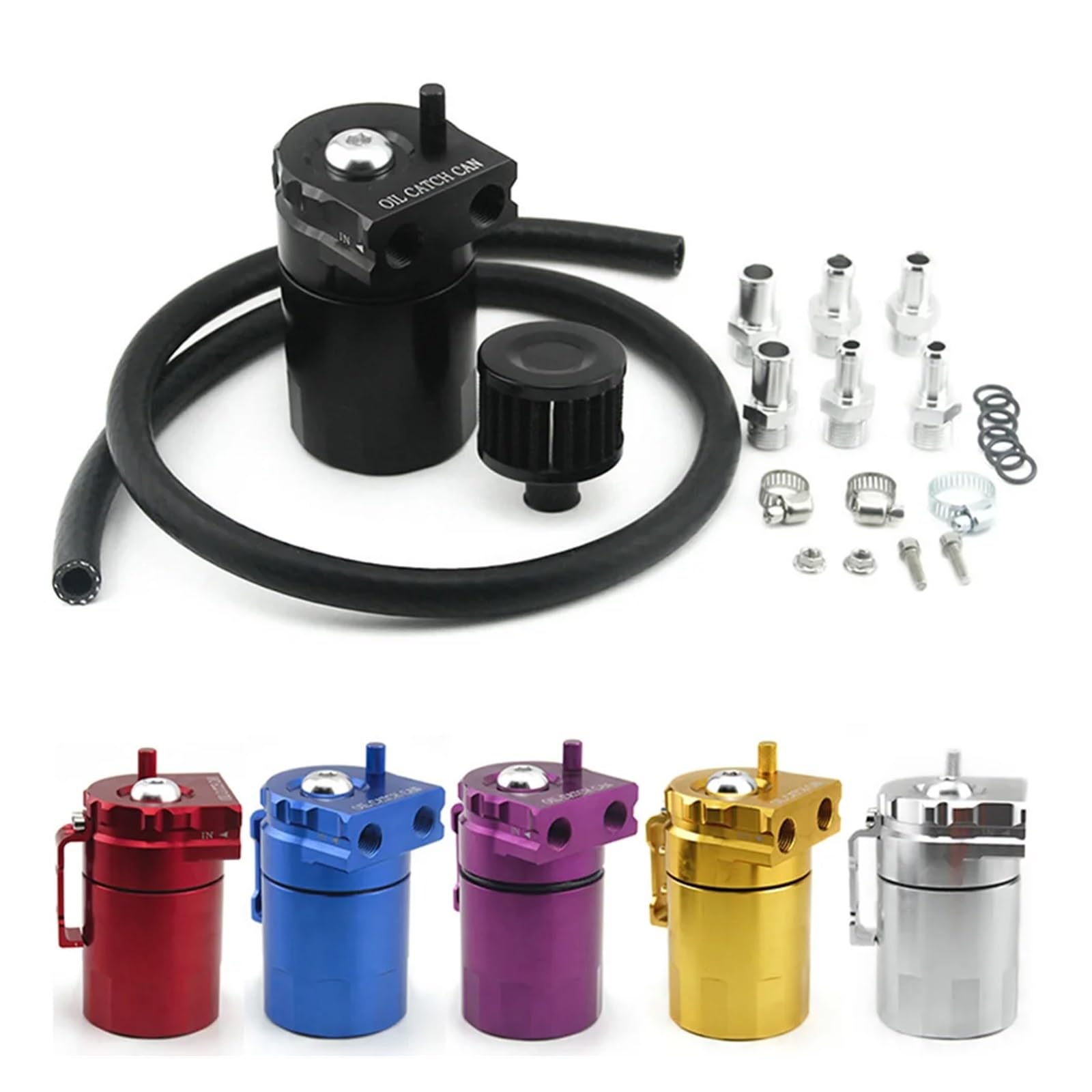 Depósito de Aceite Universal con deflectores y Filtro de Aire de 300 ml, Fabricado en aleación de Aluminio. Piezas para Motores de automóviles.