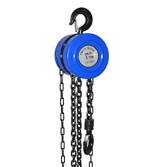 Hand Chain Hoist, 2200 lbs /1 Ton Capacity Chain Block, 10ft/3m Lift Manual Hand Chain Block, Manual Hoist with Industrial-Grade Steel Construction for Construction, Garages, Warehouses