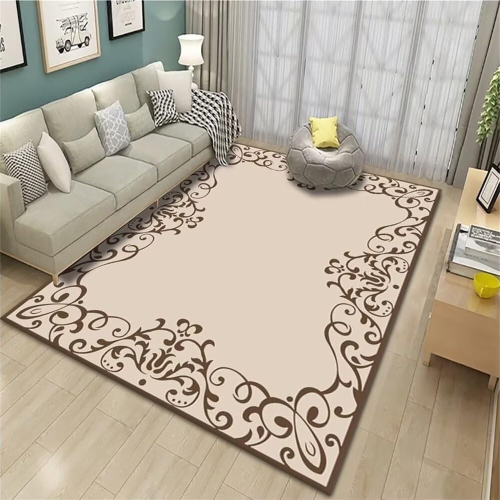 Tapis Princesse grand format 160X200Cm beige et doux pour maison