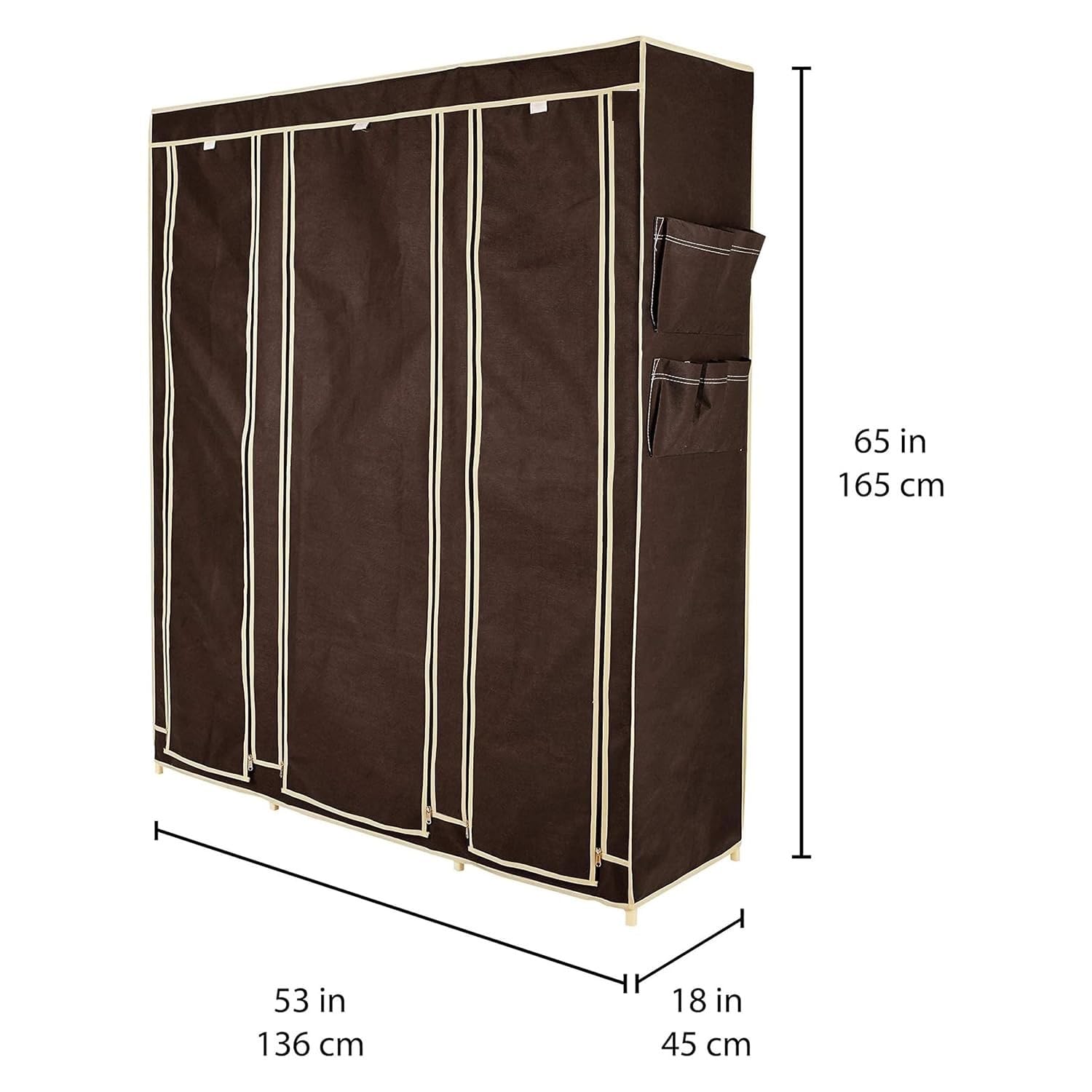 ZOSHOMI Orril Portable Collapsible Wardrobe Cabinet – DIY Modular Clothes Storage Organizer with Shelves – Lightweight, Foldable Almirah for Bedroom, Dorm, Rental Homes – Easy Assembly 2