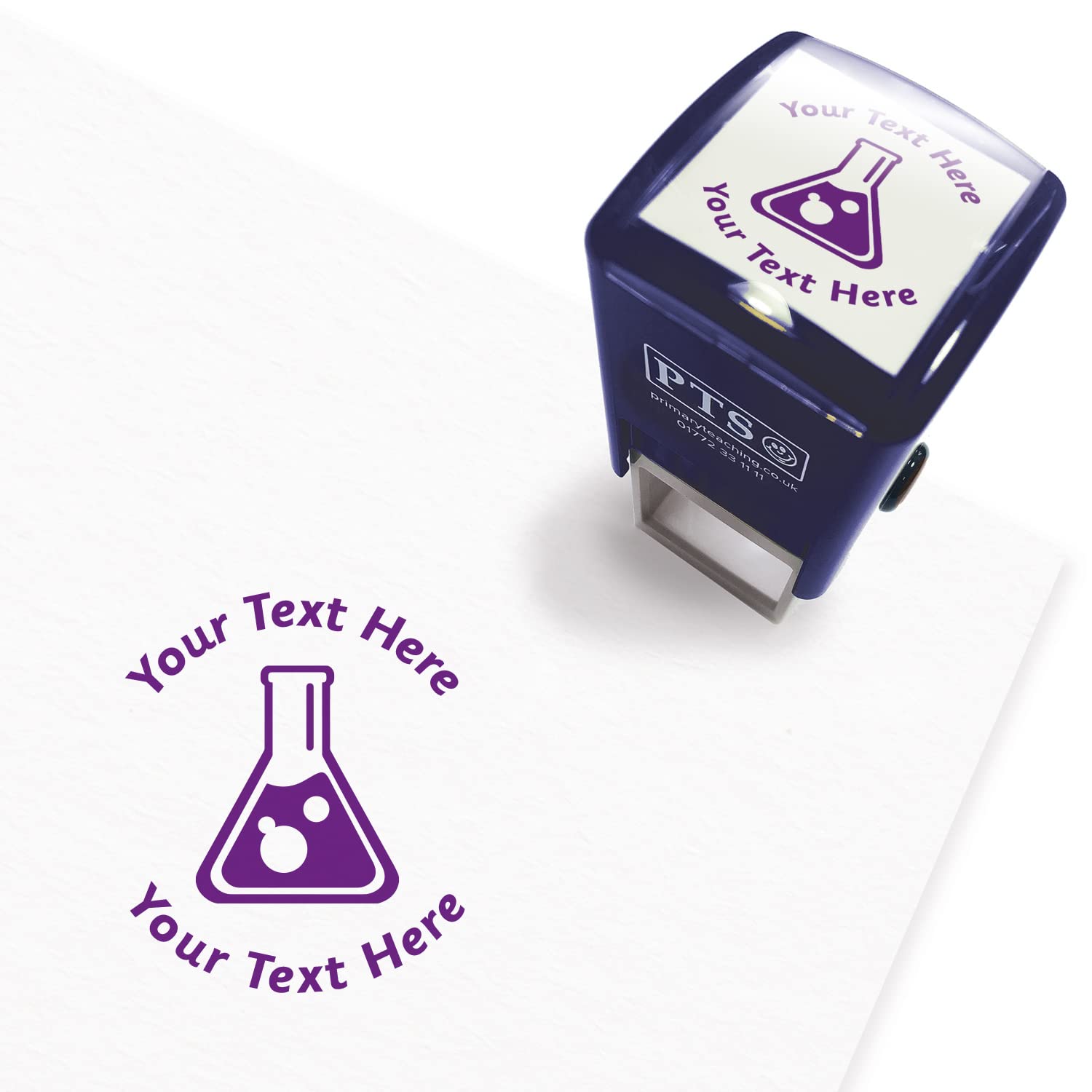 Personalised Science School Teachers Reward Feedback Marking Stamper Stamp 25mm Primary Teaching Services (Purple)